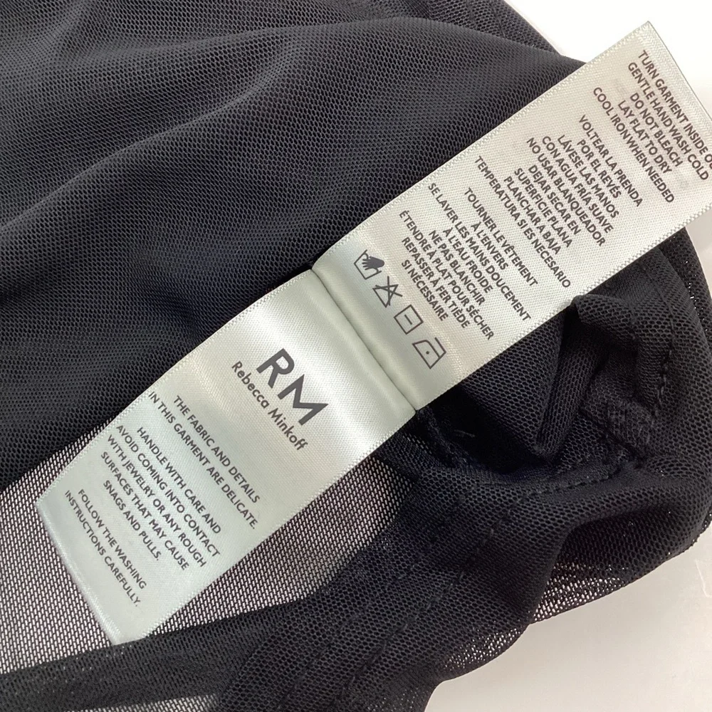 NWOT Rebecca Minkoff Black Sheer Gemstone Top | Medium